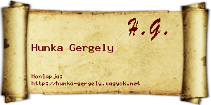 Hunka Gergely névjegykártya